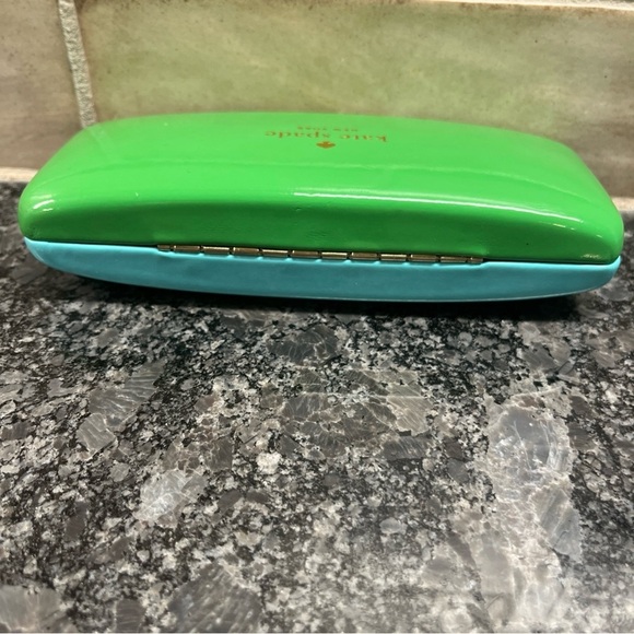 Kate Spade New York Sunglass/Eyeglass Hard Case Blue and Green - Picture 3 of 7